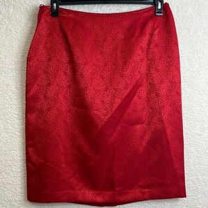 NWT Le Suit Womens Red Sateen Leopard Print Lined Pencil Skirt Suit 18 PLUS SIZE